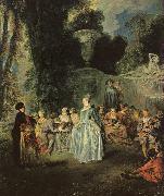 Jean-Antoine Watteau Fetes Venitiennes Norge oil painting reproduction